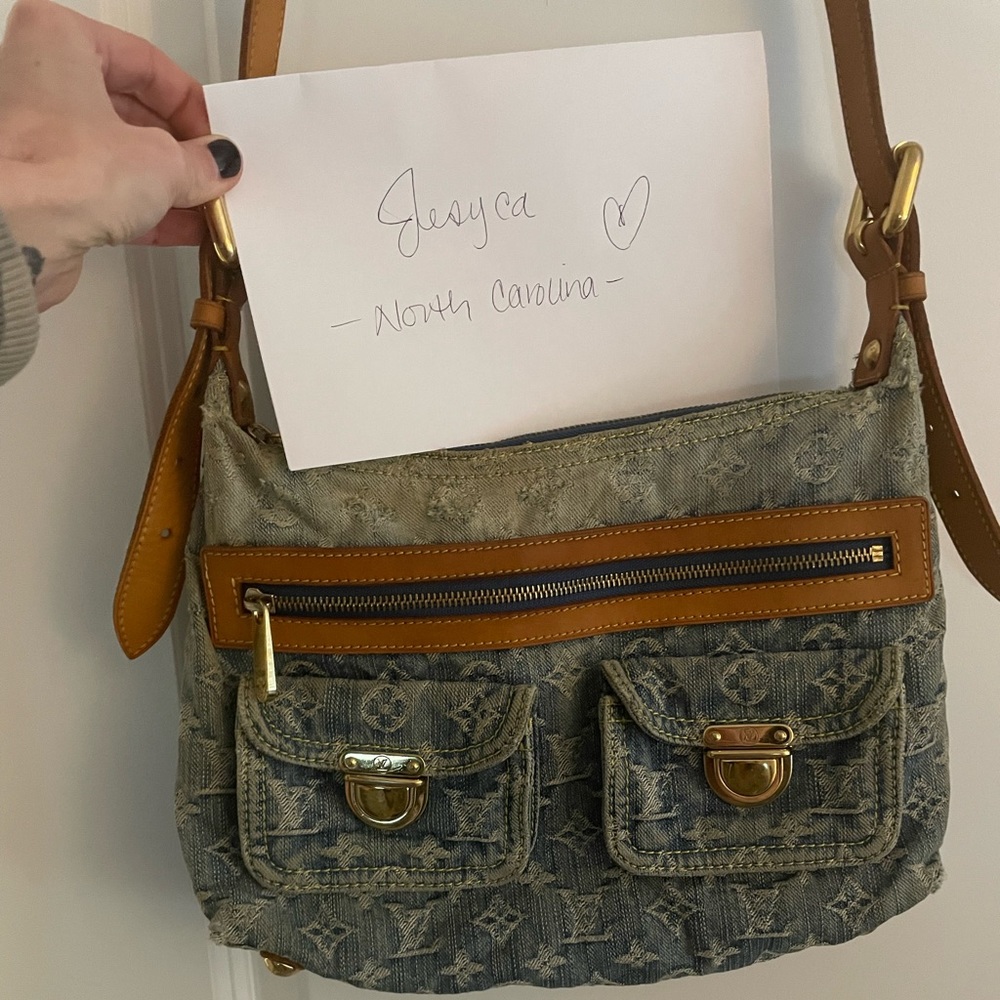 Authentic Louis Vuitton Denim Baggy Crossbody